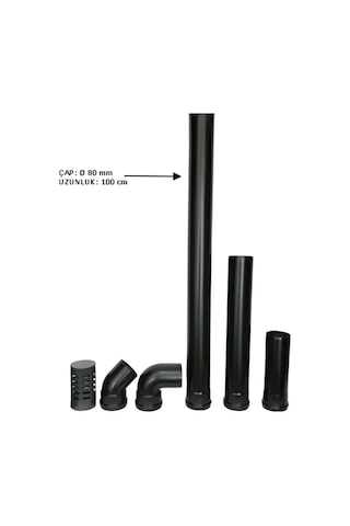 100 Cm Uzunluk Elektrikli Tam Otomatik Pelet Sobalara Uygun Pelet Soba Baca Borusu (Çapı 80 mm)