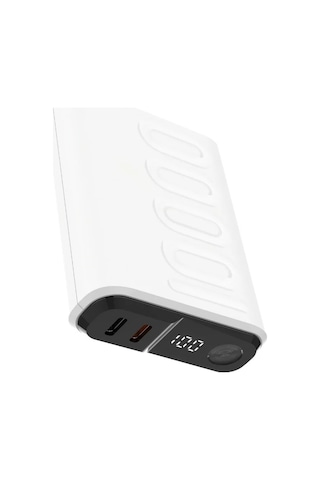 Bix Tpb15 10000mah Pd 20w Usb-c Usb-a Qc 3.0 22.5w Süper Hızlı Şarj Destekli Dijital Ekranlı Mini Powerbank Beyaz
