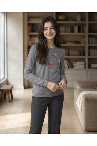 Cmk Çocuk 3 İp Şardonlu Sweatshirt Asorti 4 Renk Gri