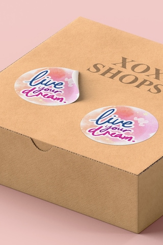 Live Your Dream Kalpli Yuvarlak Sticker Etiketi 3x3cm St2404 Çok Renkli
