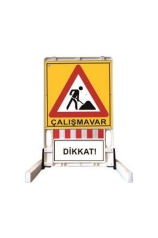 Katlanır Uyarı Levhalı Bariyer 150x90cm