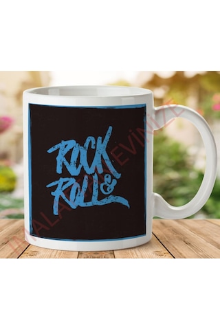 Rock & Roll Iki Tarafı Baskılı Kupa Bardak Çok Renkli Rock & Roll Iki Tarafı Baskılı Kupa Bardak Çok Renkli