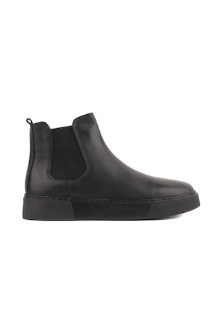 Shoetyle - Siyah Hakiki Deri Erkek Chelsea Bot - Siyah Taban - 250-041 -1163 Siyah