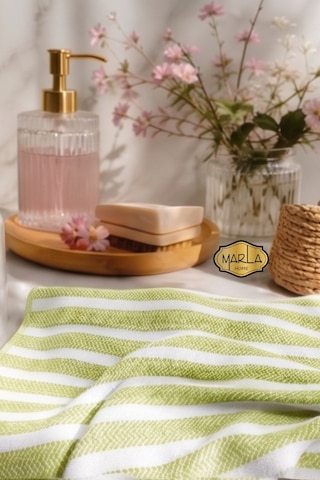 %100 Pamuk Dokuma Peştemal Havlu Plaj & Banyo Havlusu 100x170 Cm Fıstık Yeşili