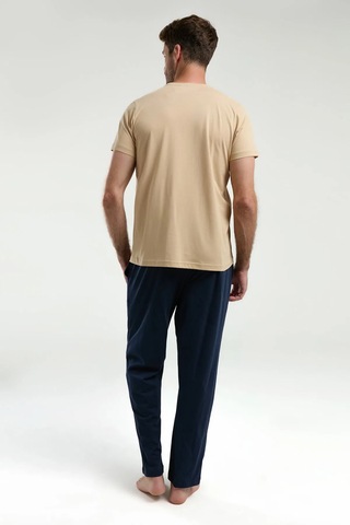 Arnetta 3326 Kısa Kol Erkek Pijama Takımı Bej