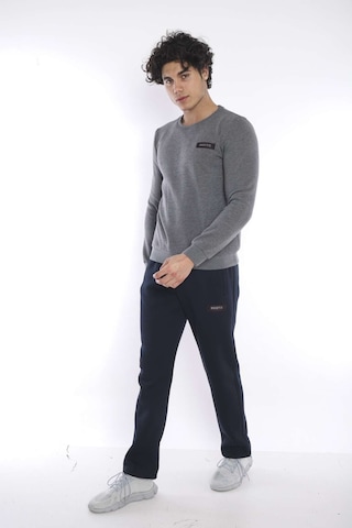 Escetic Erkek Spor G3 Melanj (Koyu Gri) Kışlık Sweatshirt Takım, 3 İplik