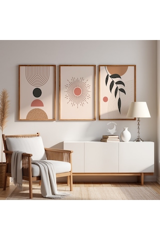 3'lü Modern Boho Poster Seti