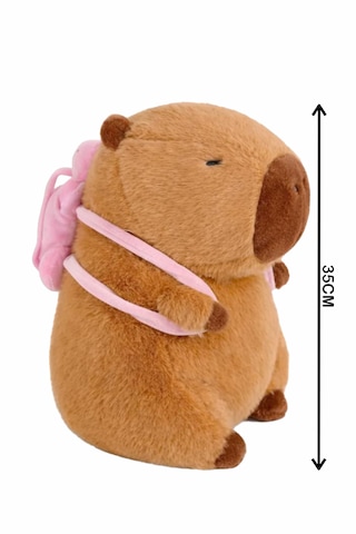 Capybara Çantalı 35 Cm Yumuşak & Sevimli Peluş Oyuncak Acı Kahverengi
