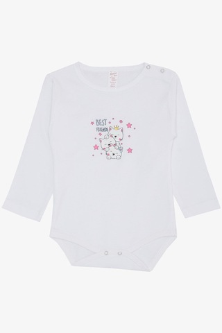 Breeze Kız Bebek Çıtçıtlı Zıbın Body Dostluk Temalı Prenses Kedicikler Baskılı 9 Ay-3 Yaş, Beyaz-beyaz Beyaz