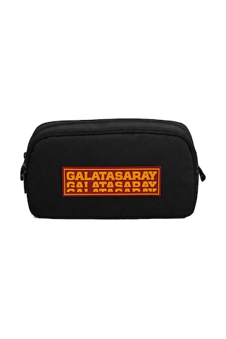 Galatasaray İki Gözlü Erkek Çocuk Gs 5 Yıldız Baskılı Siyah - Kırmızı Okul Kalem Çantası/kalemlik - 26522