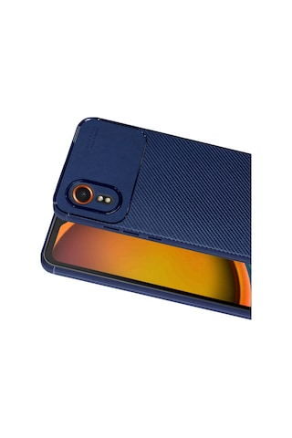 Galaxy Uyumlu Xcover 7 Kılıf Auto Focus Karbon Kapak - Lacivert Çok Renkli