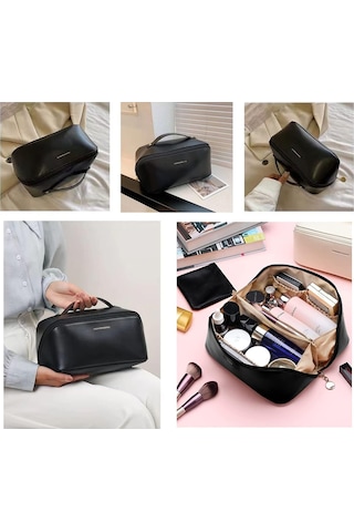 Dekohop Su Geçirmez Deri Makyaj Çantası