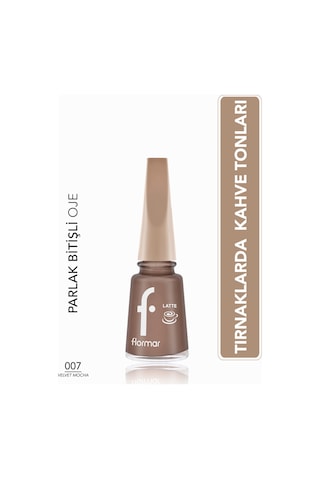 Flormar Latte Nail Enamel Yüksek Pigmentli & Parlak Bitişli Oje 007 Rose Mocha