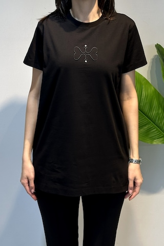 Missemramiss Pamuklu Nakışlı Tshirt Tunik 5360 Siyah
