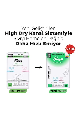 Sleepy Natural Double Soft Ultra Fırsat Paketi Bebek Bezi 2 Numara Mini 96 Adet