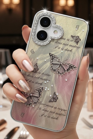 İphone 16 Kılıf Aynalı Desenli Figürlü Tasarım Silikon Kapak
