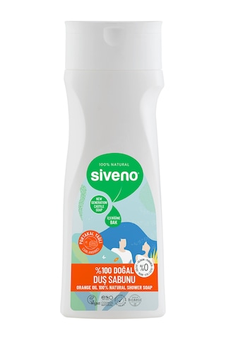 Siveno %100 Doğal Duş Sabunu Portakal Kokulu Canlandırıcı Duş Jeli 6 Değerli Bitki Vegan 300 ML