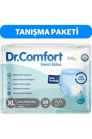 Dr.Comfort Yetişkin Emici Külot Ekstra Büyük Boy XL 10'Lu