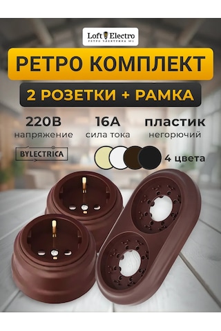 Bylectrıca Retro Priz Ve Çift Çerçeve 287304004 Ра16-0202-ch