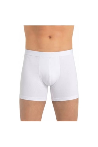 Just Inner Erkek Tekli Modal Pamuklu Boxer Uzun Paça İnce Bel Lastikli Nefes Alan Doku 135011 Beyaz