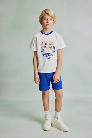Luess Erkek Çocuk Görsel Baskılı Alt Üst Takım - Beyaz - Mavi