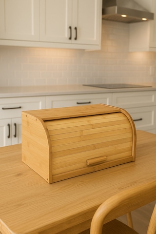 Makri Home Demonte Doğal Bambu Ekmeklik, 38,5 X 23 X 19,5 Cm Bambu