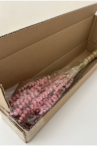 Pembe Lavanta Gelin Buketi Aranjman Çiçeği Süslük Vazoluk Magnetlik Hediyelik Kuru Çiçek