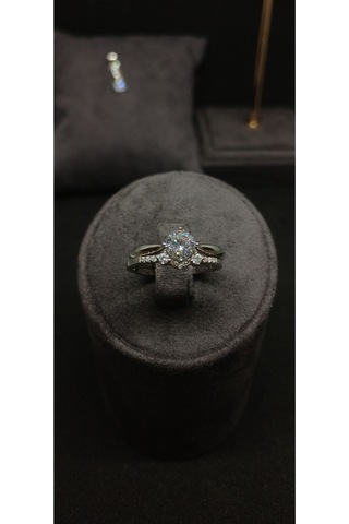 Kombin Yüzüklü Tektaş Gümüş Takı Seti 925 Ayar, Şık Ve Zarif Kadın Aksesuarı Gümüş