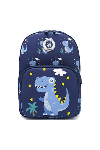 Color Bags Dinozor Temalı Anaokulu Çantası B13 Lacivert