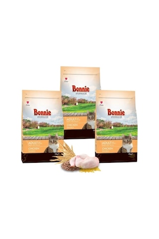 Bonnie Tavuklu Yetişkin Kedi Maması 1,5 Kg X 3 Adet