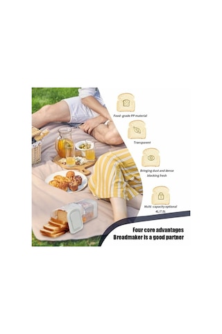 Pazly Kapaklı Hava Geçirmez Ekmek Saklama Kasesi Şeffaf Plastik Mutfak Ekmek Kutusu Bpa İçermez, Fda Yok Beyaz Beyaz