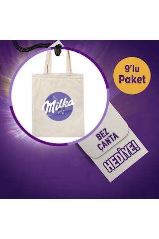 Milkaseverler Çikolata Paketi Milka Bez Çanta Hediyeli