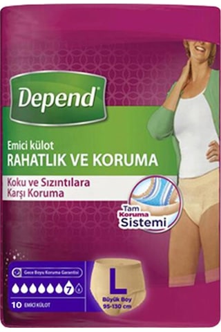 Depend Emici Külot Kadın Hasta Bezi L 3 x 10'lu
