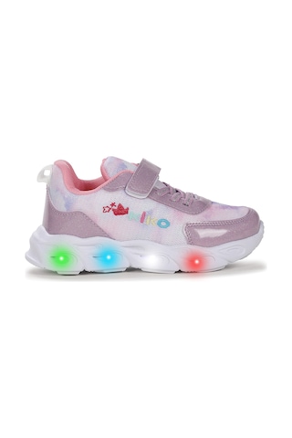 Kiko Kids Teno Cırtlı Işıklı Kız Çocuk Spor Ayakkabı Lila Lila