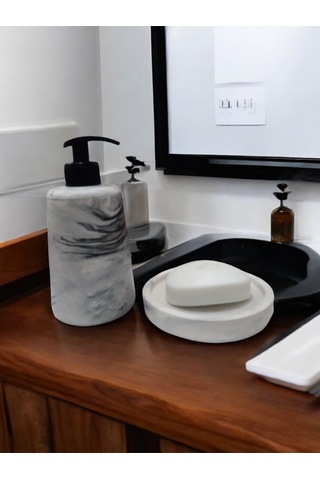 Marble Gri Sabunluk Beton Sıvı Ve Katı Sabunluk Gri