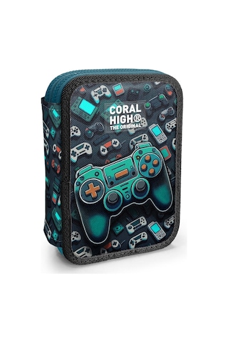 Coral High Erkek Çocuk Organizer Kalemlik/kalem Çantası - Nefti Yeşil Oyun Konsolu Nefti Yeşil