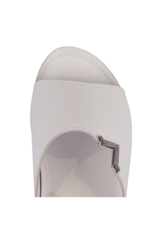 Napa Shoes Hakiki Deri Yumuşak Taban Rahat Günlük Kadın Terlik Napa-211 Beyaz