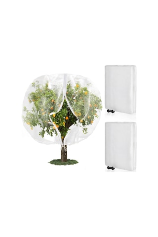 Geeksen 2 Adet Ağacı Ve Bitki Koruması İçin 1.8x1.8m Transparan Ağ Zip Ve Çekmeceli - Yağmur/solar Geçirir, Kuş/böcek/gösterge Engelleri