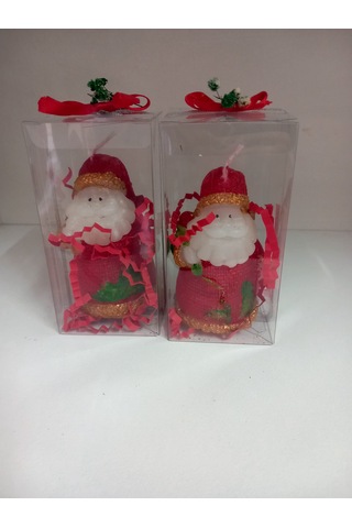 Noel Baba Mum 2 Adet Açık Kırmızı