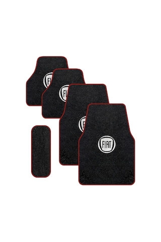 Fiat Füme Halı Kırmızı Biyeli Paspas Takımı Universal