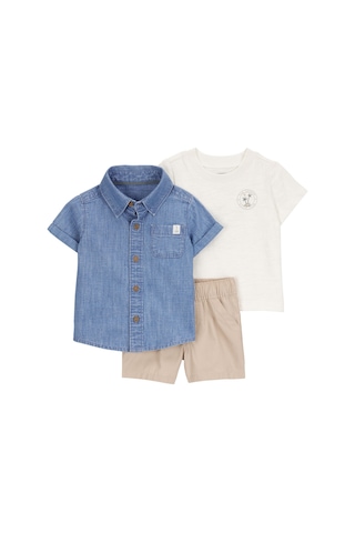 Erkek Bebek Alt Üst Set Denim