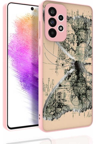 Samsung Uyumlu Galaxy A73 Kılıf Desenli Kamera Korumalı Parlak Zore Nora Kapak NO4