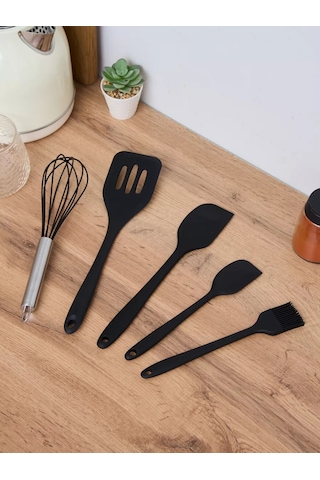 Progres Chop Silikon 6'lı Mutfak Spatulası Seti 160454851 Siyah Kristal