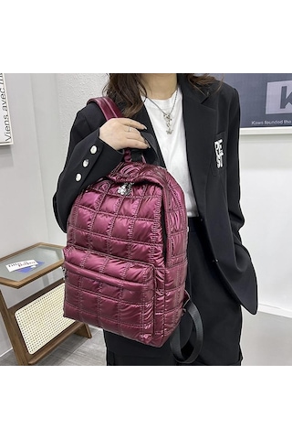 Altın Büyük Kapasiteli Kadın Moda Trendi Işlemeli Pamuklu Giyim Sırt Çantası Açık Eğlence Turizm Sırt Çantası Altın