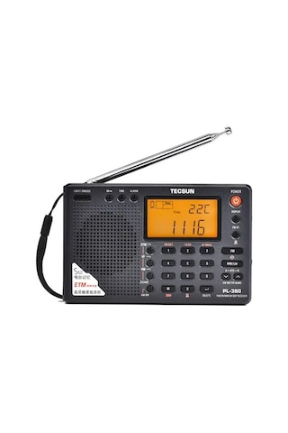 Tecsun Pl-380 Pl380 Dsp Profesyonel Radyo Fm/lw/sw/mw Dijital Taşınabilir Tam Pl380-black