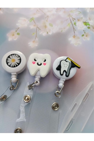 Papatya Diş Fırçası Sevimli Diş 3 Adet Yoyo Yaka Kartlığı Yatay Dikey Kart Koruyucu