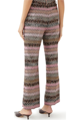 Missoni Zigzag Desenli Lame Viskon Karışımlı Kısa Pantolon Kahverengi