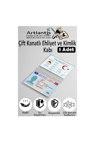 Çift Kanatlı Ehliyet Ve Kimlik Kabı 1 Adet Şeffaf İnce Kredi Kartı Kabı Ehliyet Kimlik Kılıfı Koruyucu Kılıf