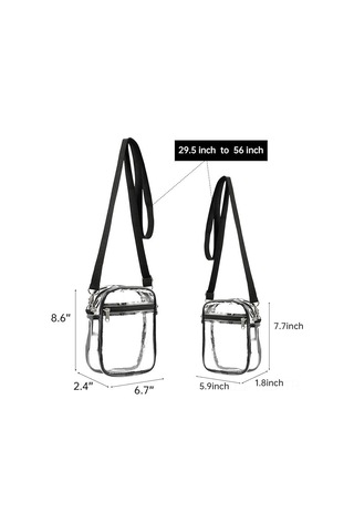 Yuntech01 Stadyum Onaylı 2'li Şeffaf Çapraz Çanta Seti - Farklı Boylar, Ön Cep Ve Ayarlanabilir Kemer İle Spor Etkinlikleri, Konserler, Seyahat İçin Çok Renkli