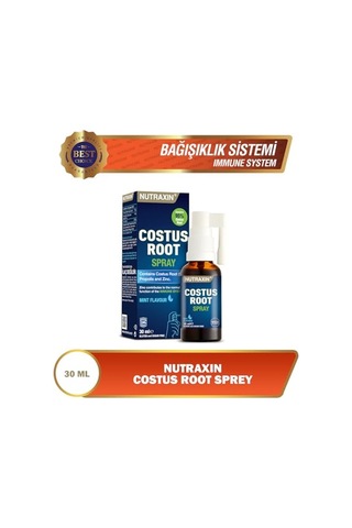 Nutraxin Costus Root Spray 30 Ml Vitamin Takviyesi